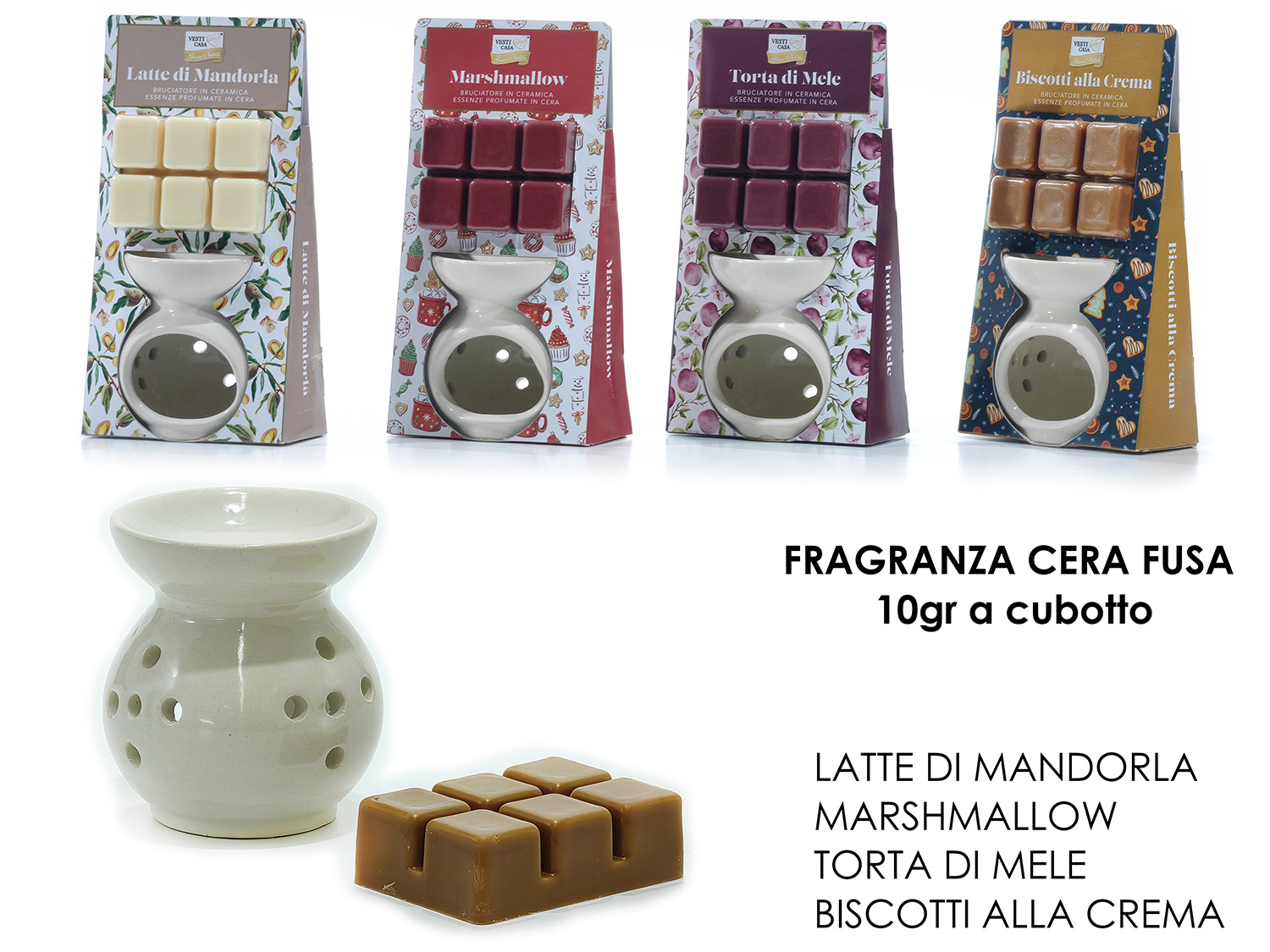 Menta & Rosmarino Shop  PUCKATOR Brucia Essenza per Cera Profumata in  Ceramica Albero di Natale Intagliato